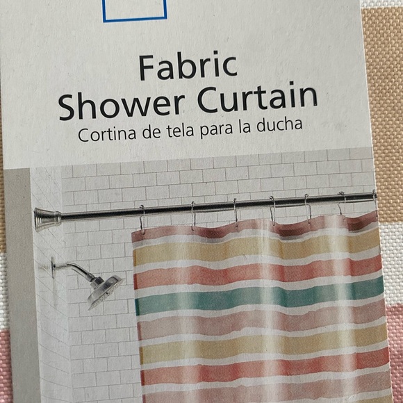 Fabric shower curtain with design💦NWT💦striped pattern💦bright colored design - Picture 5 of 14